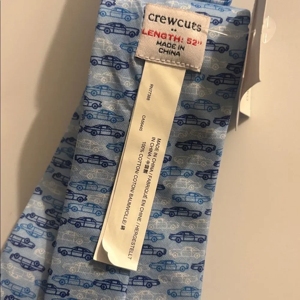 J. Crew Cotton Boys' Race Car Tie New With Tags ~ Size 52” ( length)